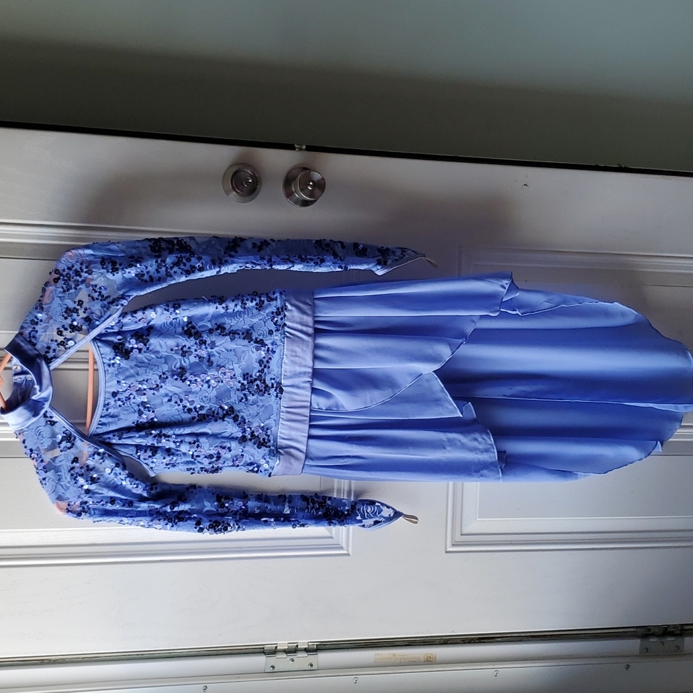 Blue sequins lyrical dress